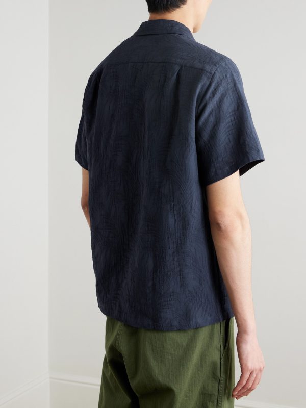 Palm Convertible-Collar Organic Cotton and TENCEL™Lyocell-Blend Shirt - BK