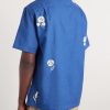 Convertible-Collar Embroidered Ramie Shirt - BK Convertible-Collar Embroidered Ramie Shirt - BK