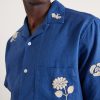 Convertible-Collar Embroidered Ramie Shirt - CU Convertible-Collar Embroidered Ramie Shirt - CU