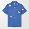 Convertible-Collar Embroidered Ramie Shirt Convertible-Collar Embroidered Ramie Shirt