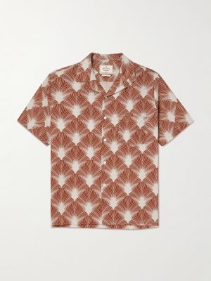 Feathers Printed Linen and Cotton-Blend Shirt
