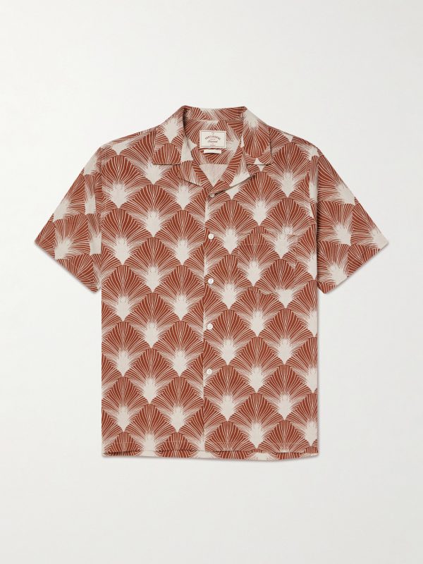 Feathers Printed Linen and Cotton-Blend Shirt Feathers Printed Linen and Cotton-Blend Shirt
