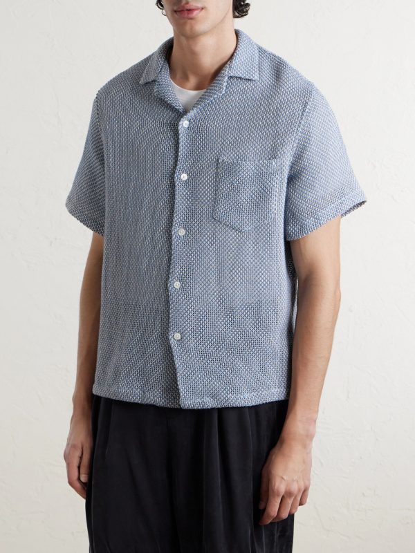 Agora Camp-Collar Cotton-Blend Shirt - FR Agora Camp-Collar Cotton-Blend Shirt - FR