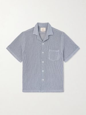Agora Camp-Collar Cotton-Blend Shirt Agora Camp-Collar Cotton-Blend Shirt