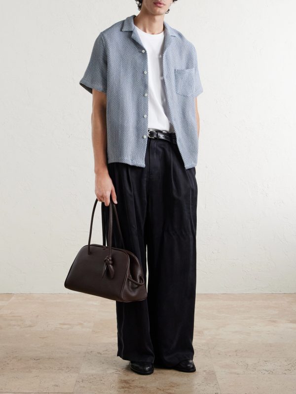 Agora Camp-Collar Cotton-Blend Shirt - OU Agora Camp-Collar Cotton-Blend Shirt - OU