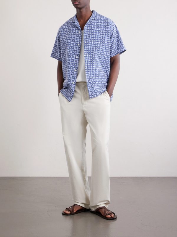 Soul Convertible-Collar Printed Cotton Shirt - OU Soul Convertible-Collar Printed Cotton Shirt - OU