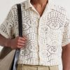 Camp-Collar Crocheted Cotton-Blend Shirt - CU Camp-Collar Crocheted Cotton-Blend Shirt - CU
