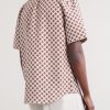Convertible-Collar Printed Silk and Linen-Blend Shirt - BK