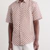 Convertible-Collar Printed Silk and Linen-Blend Shirt - FR