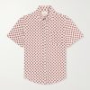 Convertible-Collar Printed Silk and Linen-Blend Shirt