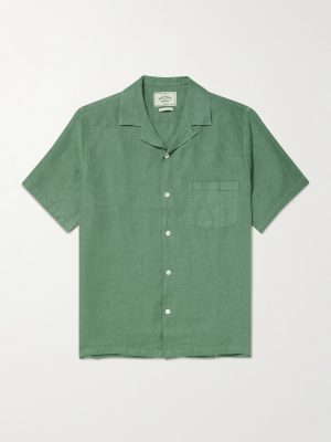 Camp-Collar Linen Shirt
