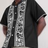 Convertible-Collar Embroidered Cotton Shirt - CU Convertible-Collar Embroidered Cotton Shirt - CU