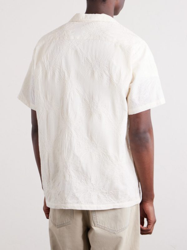 Duke Convertible-Collar Embroidered Cotton-Blend Shirt - BK Duke Convertible-Collar Embroidered Cotton-Blend Shirt - BK