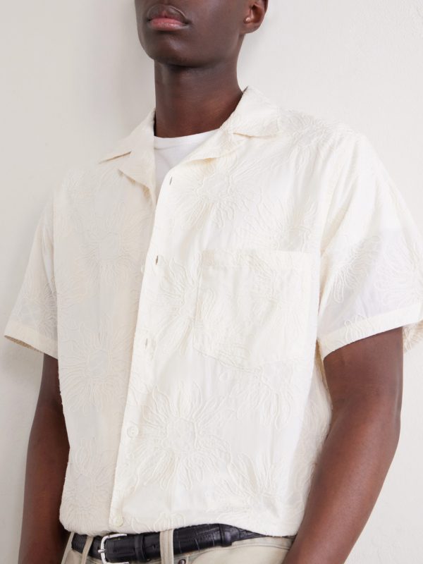 Duke Convertible-Collar Embroidered Cotton-Blend Shirt - CU Duke Convertible-Collar Embroidered Cotton-Blend Shirt - CU