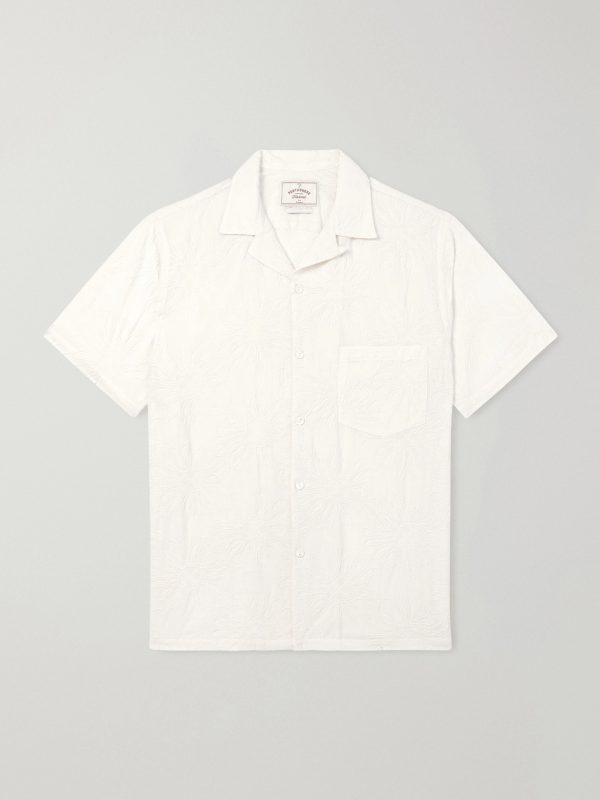 Duke Convertible-Collar Embroidered Cotton-Blend Shirt Duke Convertible-Collar Embroidered Cotton-Blend Shirt