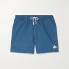 Straight-Leg Embroidered Ramie Drawstring Shorts