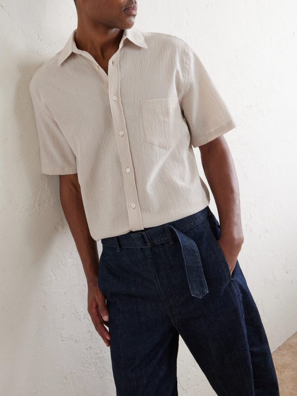 Theme Textured Cotton-Blend Shirt - CU