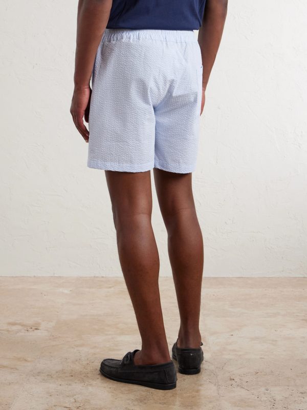 Atlantico Straight-Leg Cotton-Seersucker Shorts - BK