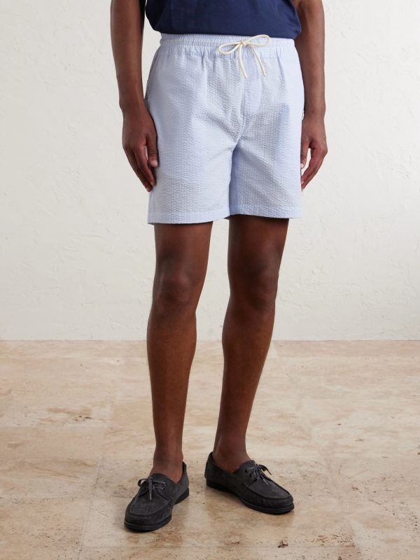 Atlantico Straight-Leg Cotton-Seersucker Shorts - FR