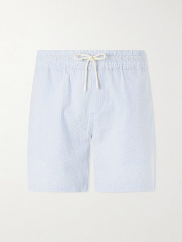 Atlantico Straight-Leg Cotton-Seersucker Shorts