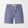 Abstract Tile Straight-Leg Cotton Shorts