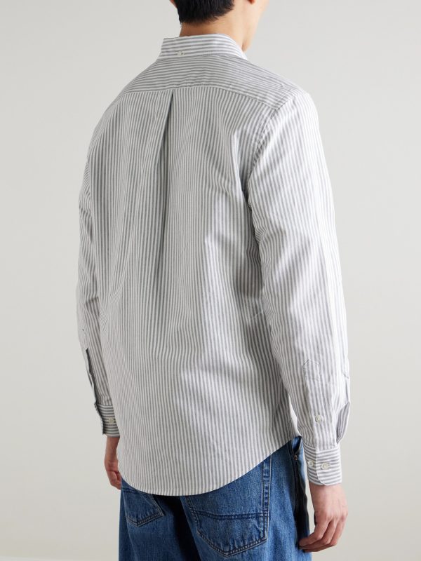 Belavista Button-Down Collar Pinstriped Cotton Oxford Shirt - BK