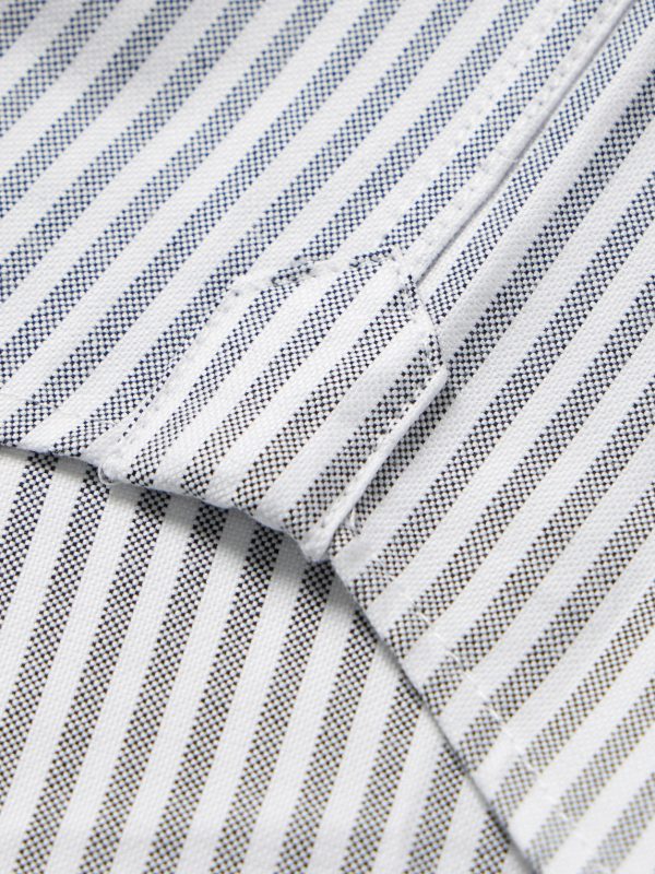 Belavista Button-Down Collar Pinstriped Cotton Oxford Shirt - E1