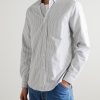 Belavista Button-Down Collar Pinstriped Cotton Oxford Shirt - FR