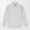 Belavista Button-Down Collar Pinstriped Cotton Oxford Shirt