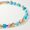 Drill Bit 14-Karat Gold Multi-Stone Beaded Bracelet - CU