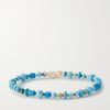 14-Karat Gold, Turquoise and Glass Beaded Bracelet - BK 14-Karat Gold, Turquoise and Glass Beaded Bracelet - BK