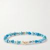 14-Karat Gold, Turquoise and Glass Beaded Bracelet 14-Karat Gold, Turquoise and Glass Beaded Bracelet