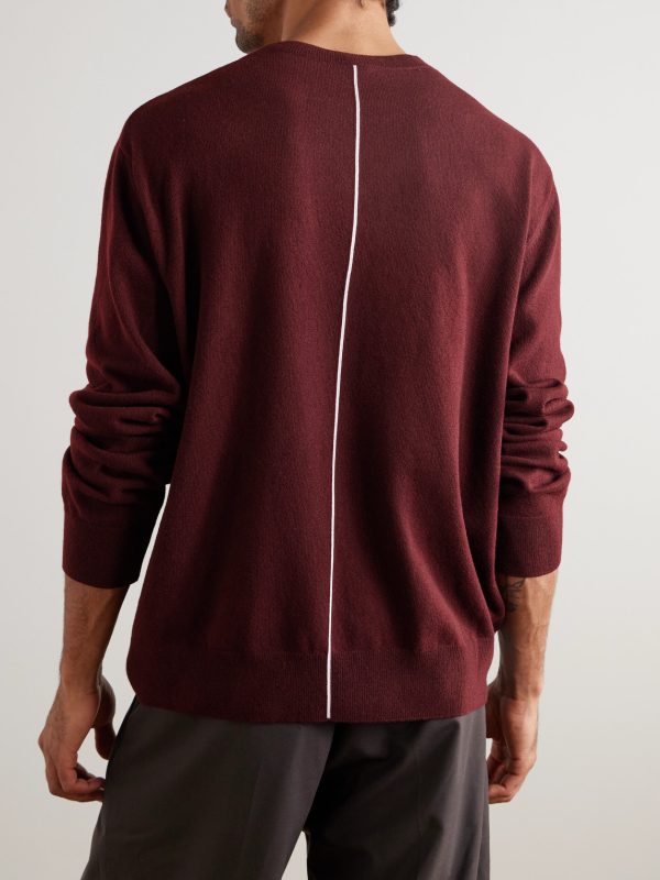 Anagram Embroidered Wool-Blend Sweater - BK Anagram Embroidered Wool-Blend Sweater - BK