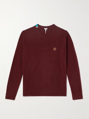 Anagram Embroidered Wool-Blend Sweater