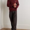 Anagram Embroidered Wool-Blend Sweater - OU Anagram Embroidered Wool-Blend Sweater - OU