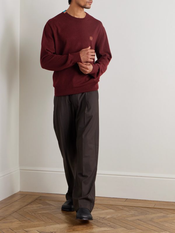 Anagram Embroidered Wool-Blend Sweater - OU Anagram Embroidered Wool-Blend Sweater - OU
