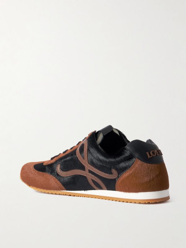 Ballet Runner 2.0 Leather-Trimmed Calf Hair Sneakers - BK