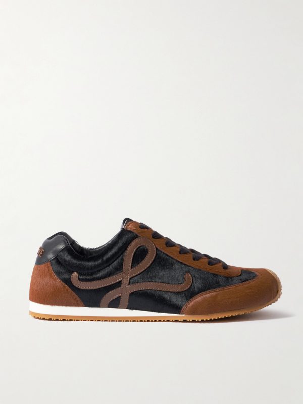 Ballet Runner 2.0 Leather-Trimmed Calf Hair Sneakers