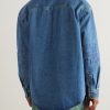 Anagram Logo-Embroidered Denim Overshirt - BK