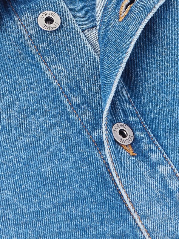 Anagram Logo-Embroidered Denim Overshirt - CU