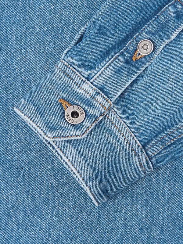Anagram Logo-Embroidered Denim Overshirt - E1