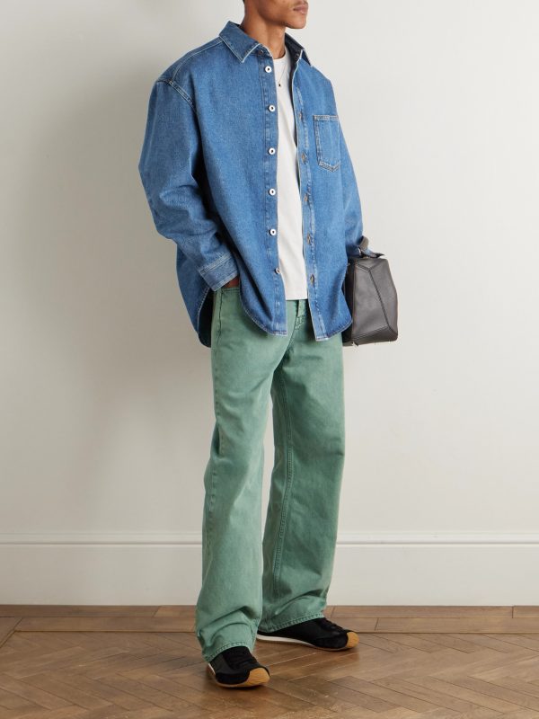 Anagram Logo-Embroidered Denim Overshirt - OU