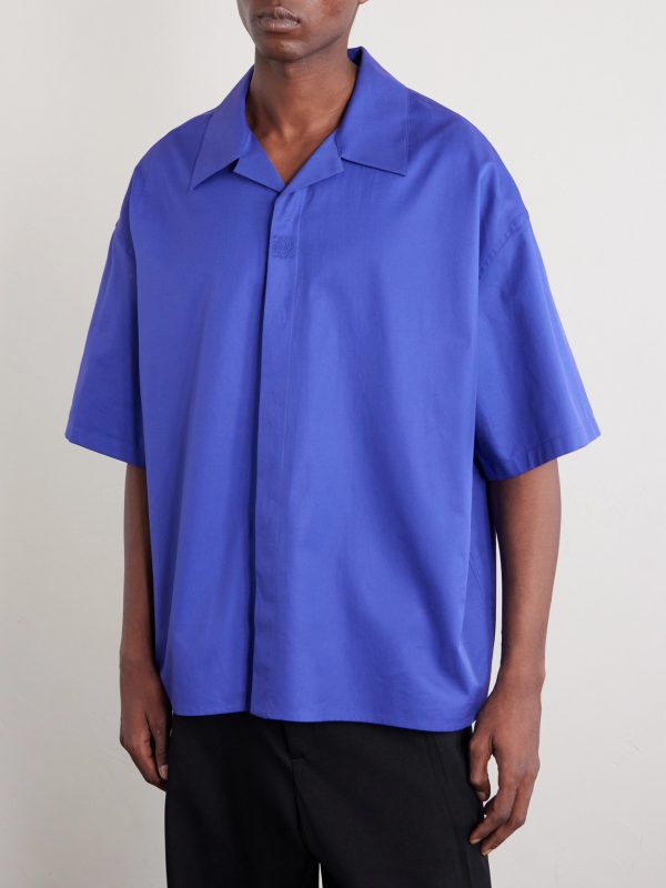 Camp-Collar Logo-Embroidered Cotton-Twill Shirt - FR Camp-Collar Logo-Embroidered Cotton-Twill Shirt - FR