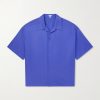 Camp-Collar Logo-Embroidered Cotton-Twill Shirt Camp-Collar Logo-Embroidered Cotton-Twill Shirt