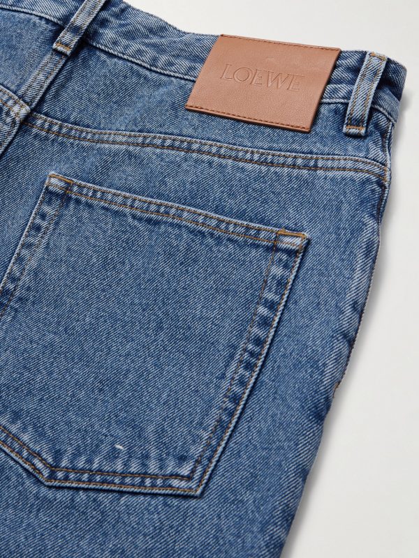 Anagram Wide-Leg Logo-Embroidered Jeans - CU Anagram Wide-Leg Logo-Embroidered Jeans - CU