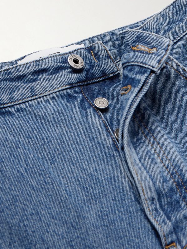 Anagram Wide-Leg Logo-Embroidered Jeans - E1 Anagram Wide-Leg Logo-Embroidered Jeans - E1