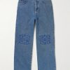 Anagram Wide-Leg Logo-Embroidered Jeans Anagram Wide-Leg Logo-Embroidered Jeans
