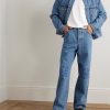 Anagram Wide-Leg Logo-Embroidered Jeans - OU Anagram Wide-Leg Logo-Embroidered Jeans - OU