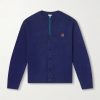 Logo-Embroidered Wool-Blend Cardigan