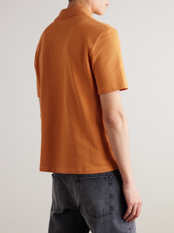 Slim-Fit Logo-Embroidered Cotton-Piqué Polo Shirt - BK